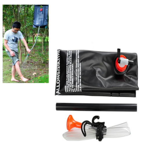 Hiking Solar Energy Heated Camp Shower Pipe Bag